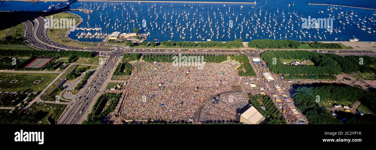 Vista aerea di Grant Park, Chicago, Illinois, USA Foto Stock