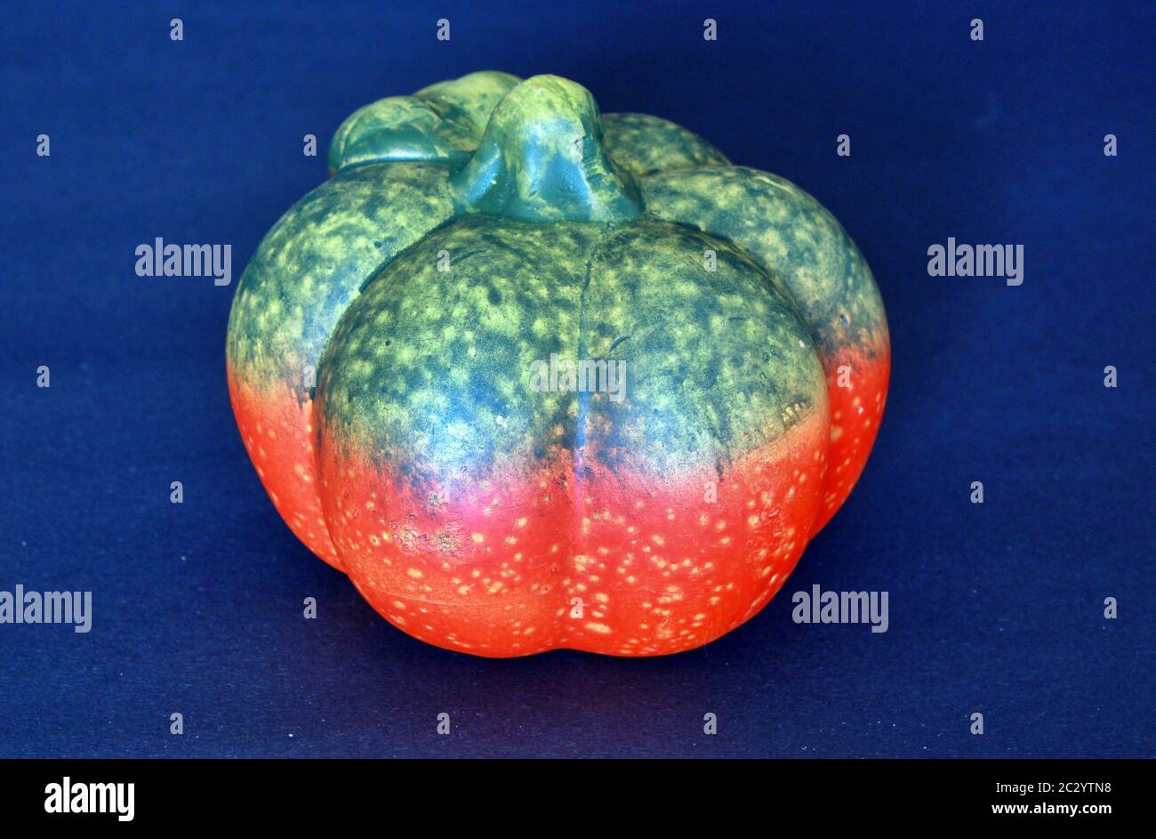 Zucca in bellissimi colori crafty con hintergrund bluastro Foto Stock