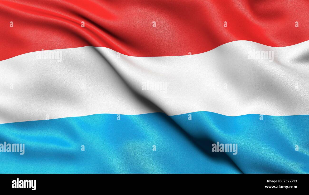 Bandiera del Granducato del Lussemburgo, illustrazione in 3D Foto Stock