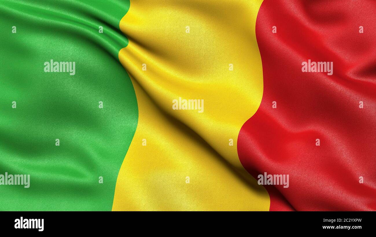 Bandiera del Mali, illustrazione 3-D. Foto Stock