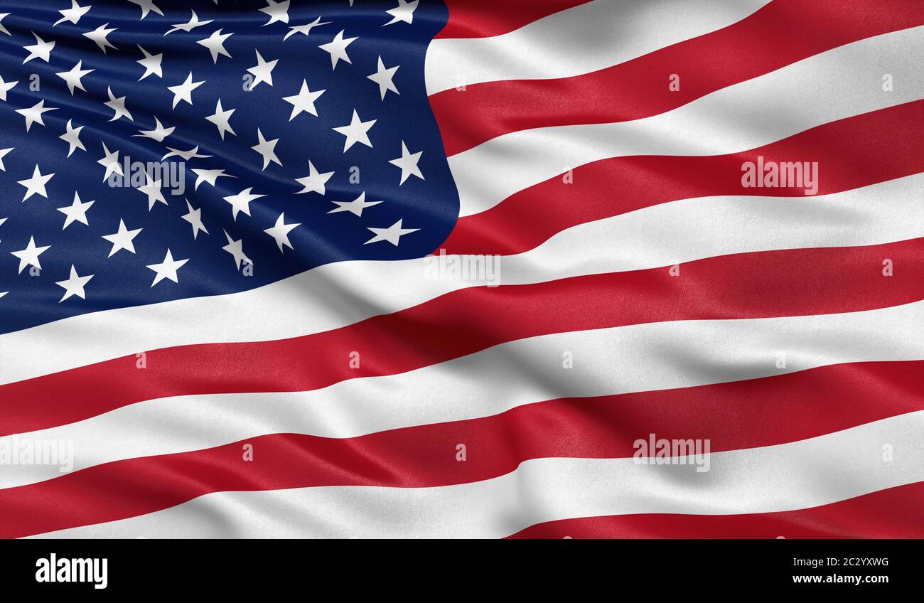 Bandiera degli Stati Uniti d'America, illustrazione 3D Foto Stock