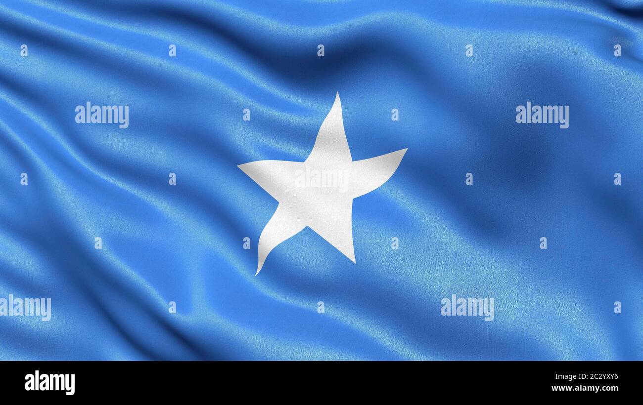 Bandiera della Somalia, illustrazione 3-D. Foto Stock