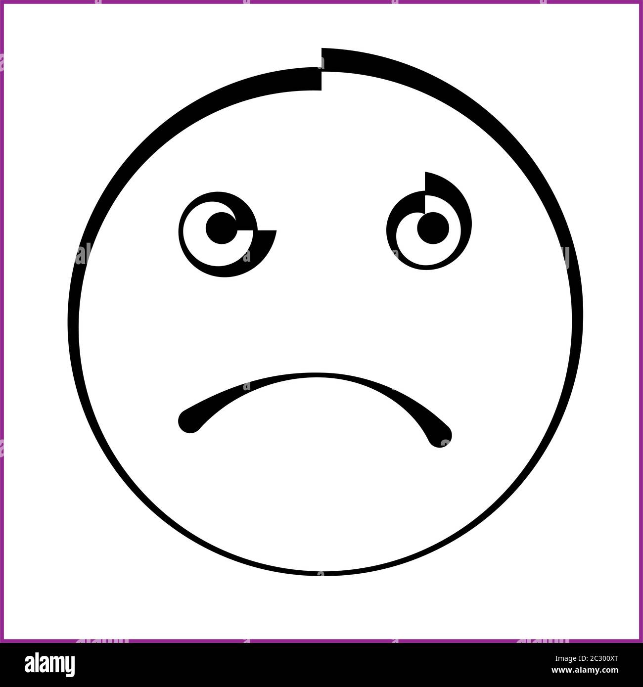 Icona triste, icona triste del volto illustrazione di arte vettoriale Illustrazione Vettoriale