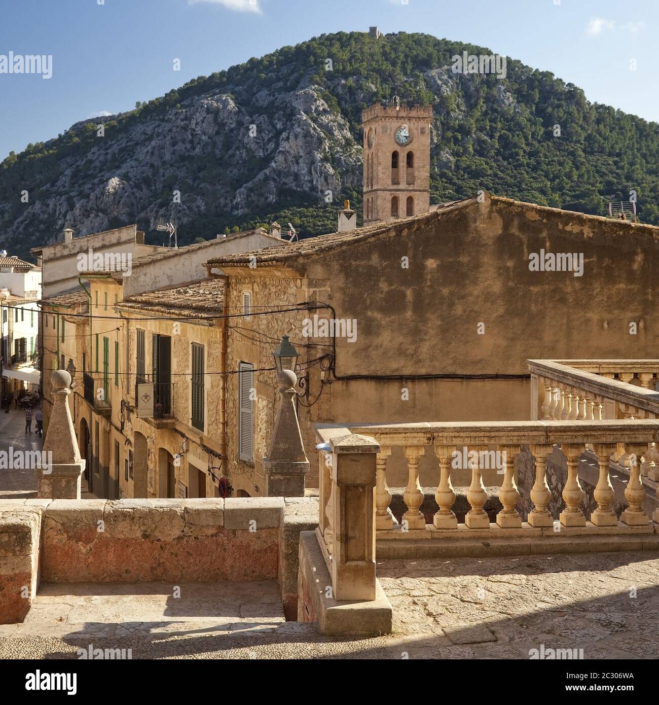Città vecchia, Pollenca, Maiorca, Isole Baleari, Spagna, Europa Foto Stock