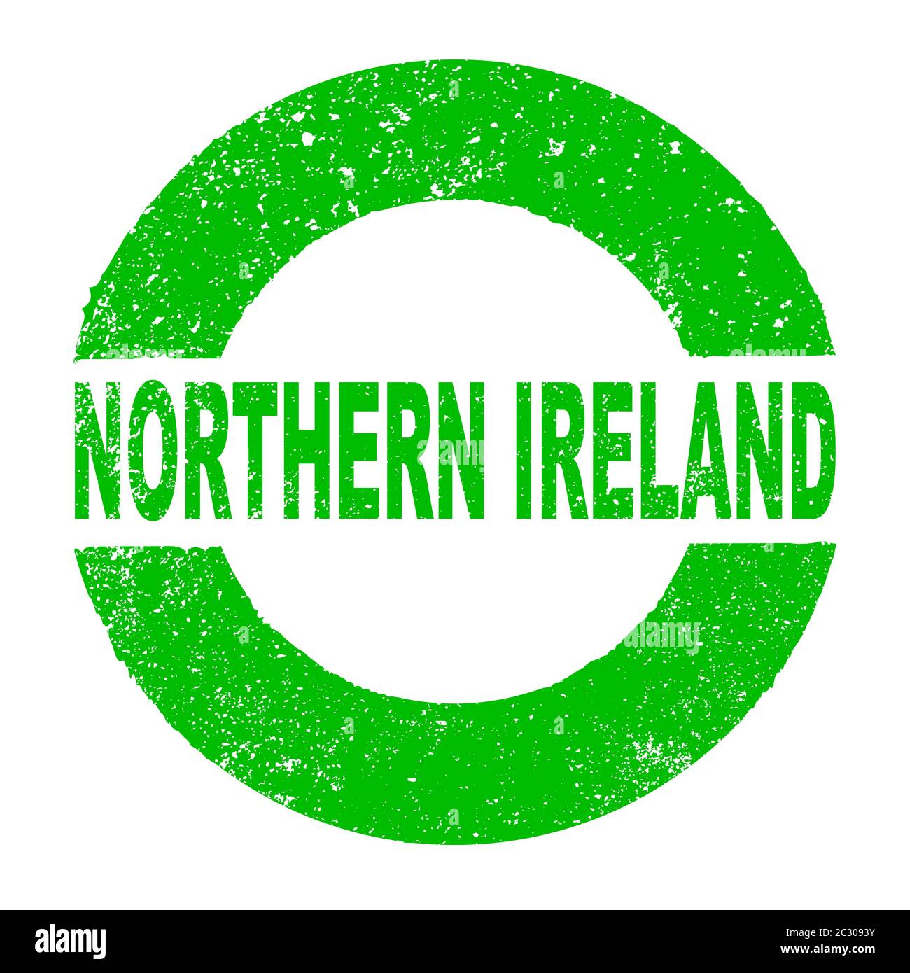 Un bollo di inchiostro di gomma grunge con il testo Irlanda del Nord su uno sfondo bianco Foto Stock