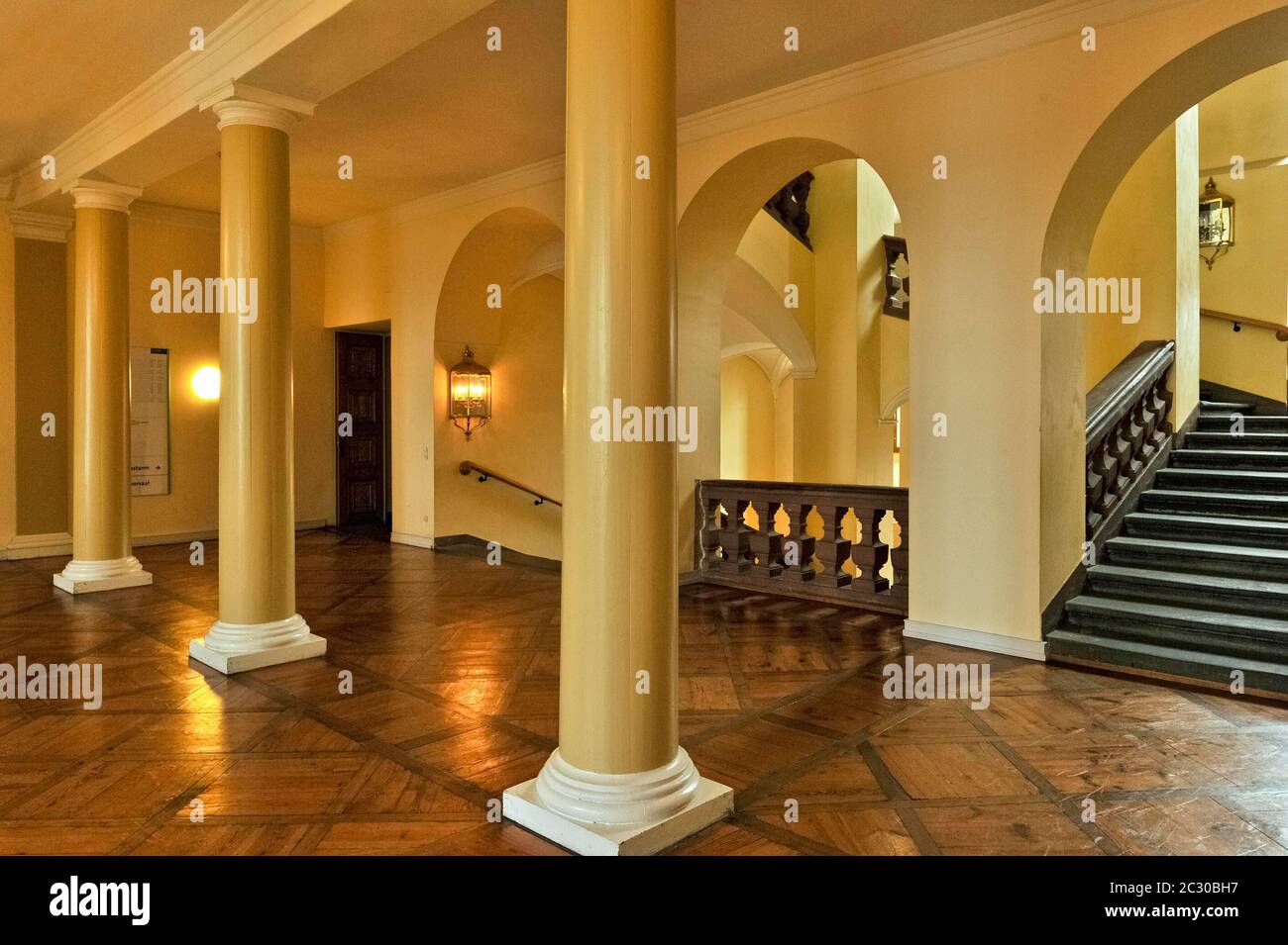 Scala principale aperta, Palazzo della Città, Fulda, Assia, Germania Foto Stock