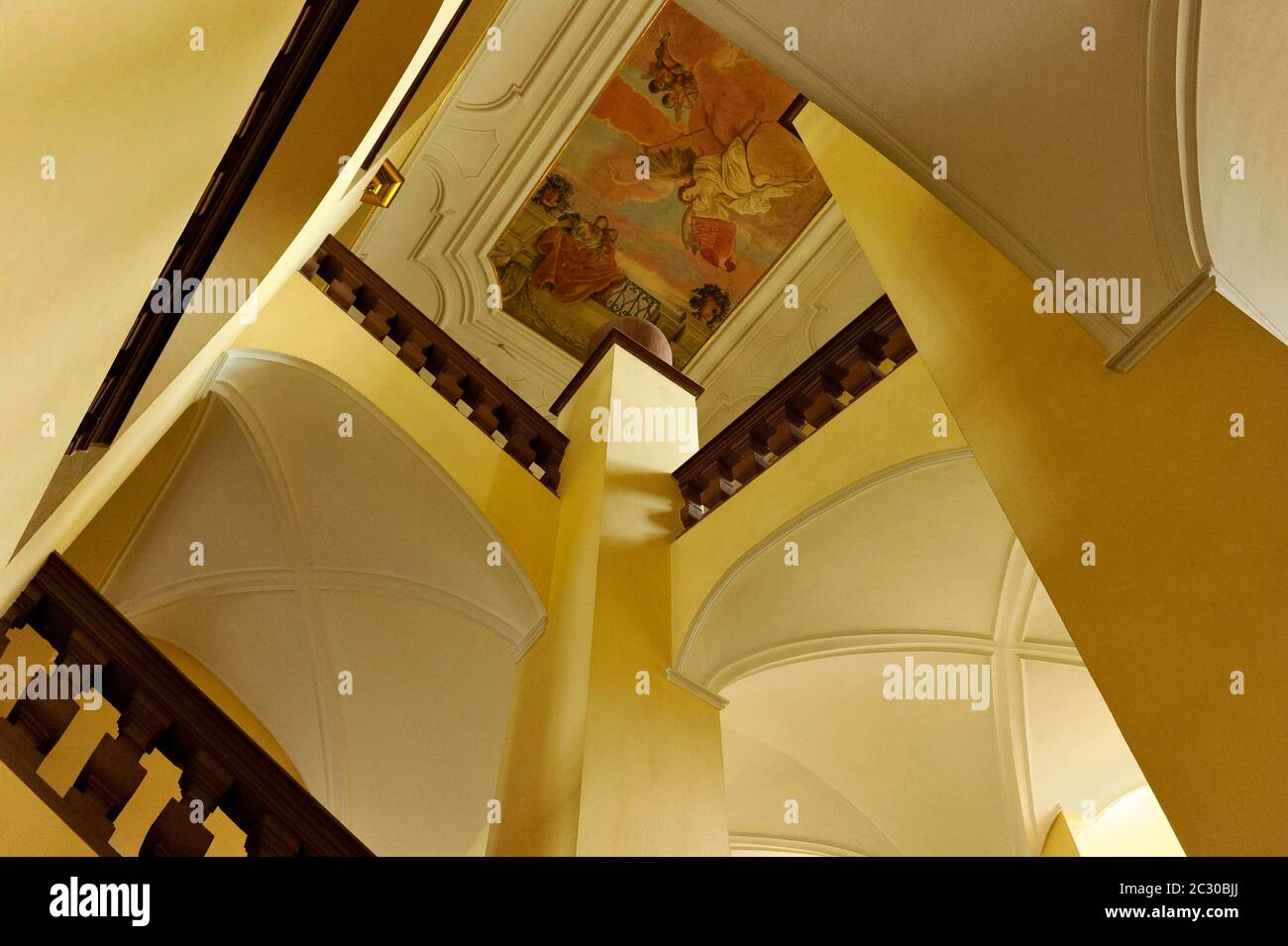 Scala principale aperta, Palazzo della Città, Fulda, Assia, Germania Foto Stock