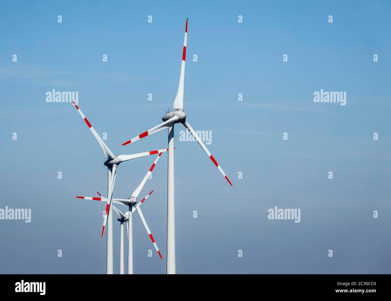 Turbine eoliche, Grevenbroich, Renania Settentrionale-Vestfalia, Germania Foto Stock
