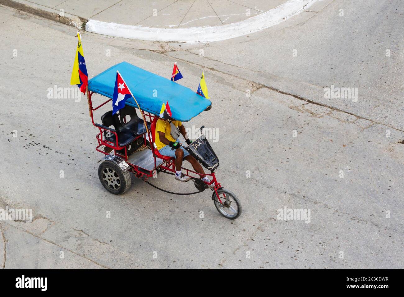 Taxi in bicicletta, Niquero, Cuba Foto Stock