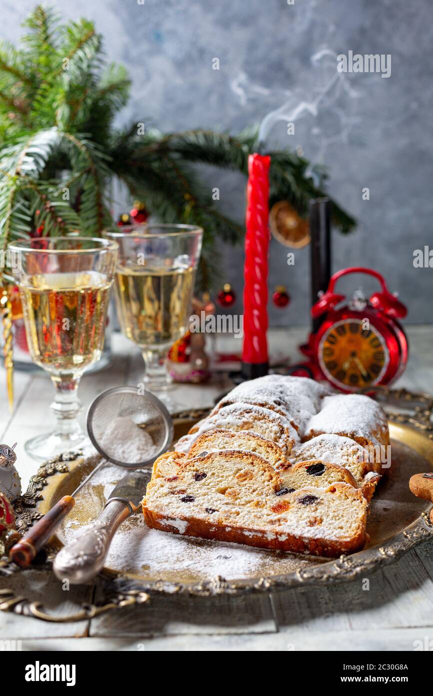 Tradizionale Natale Stollen. Foto Stock