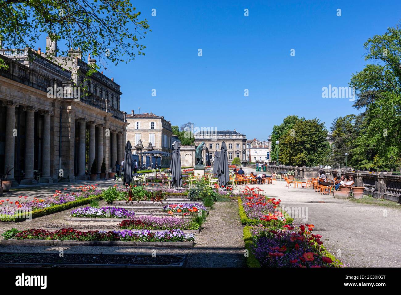 Statua di Carle Vernet, du Jardin Giardino Botanico pubblico, Bordeaux, Gironda, Aquitania, Francia Foto Stock