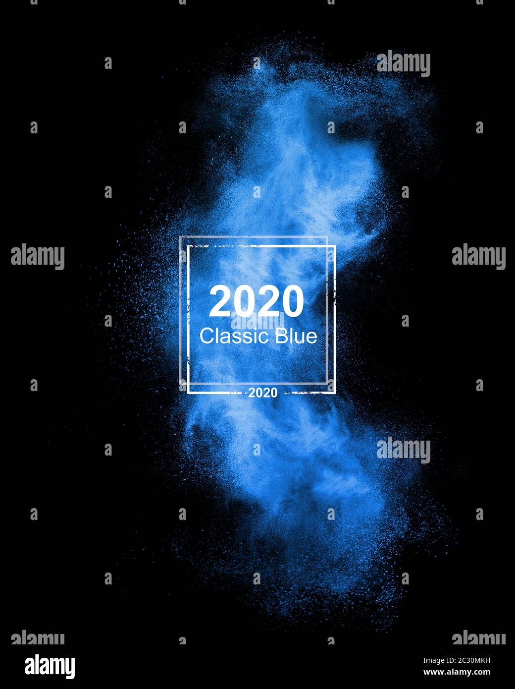 Blu classico fumo di colore trend dell'anno 2020. Foto Stock