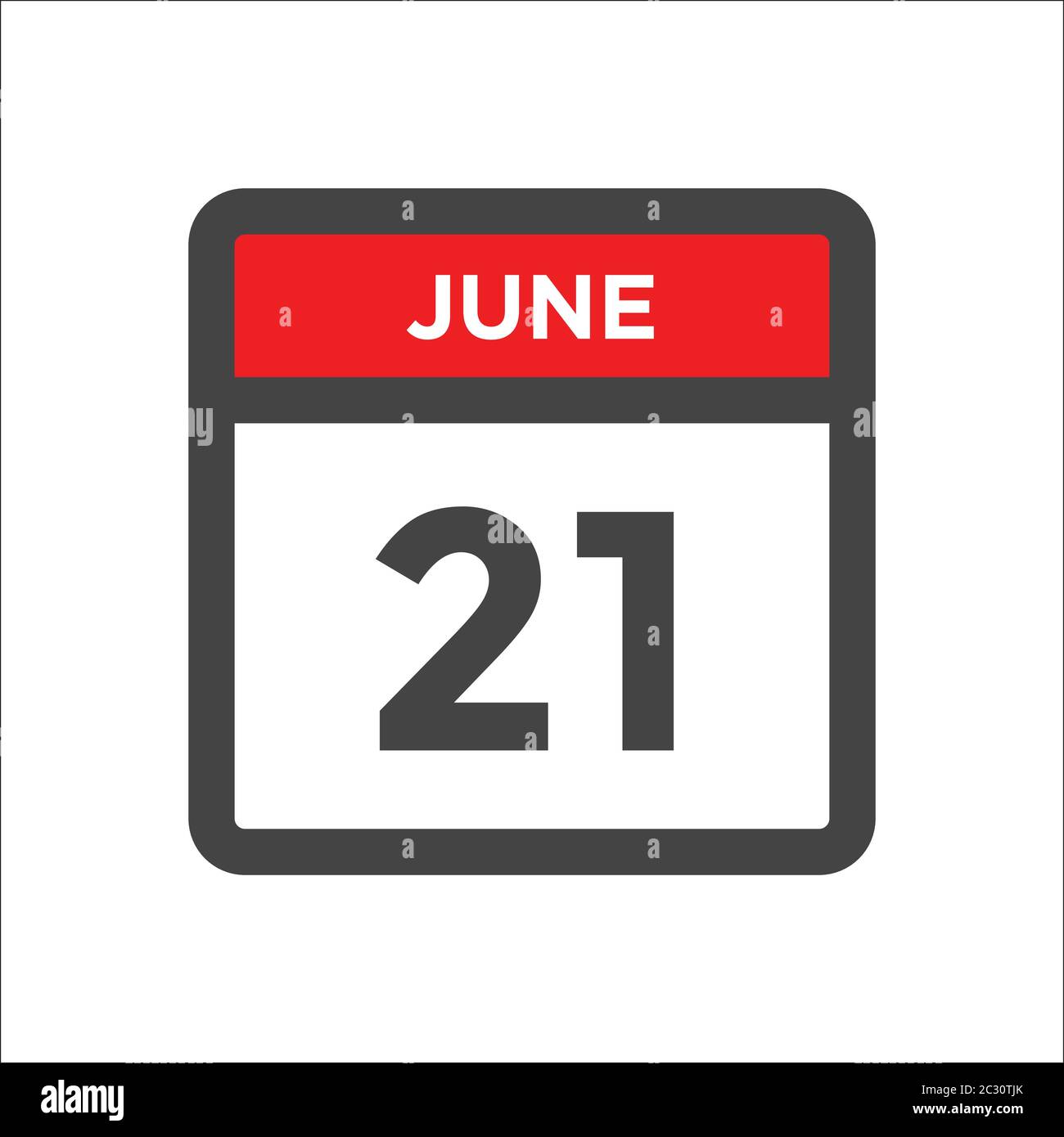 Icona del calendario di giugno 20 - giorno del mese Illustrazione Vettoriale