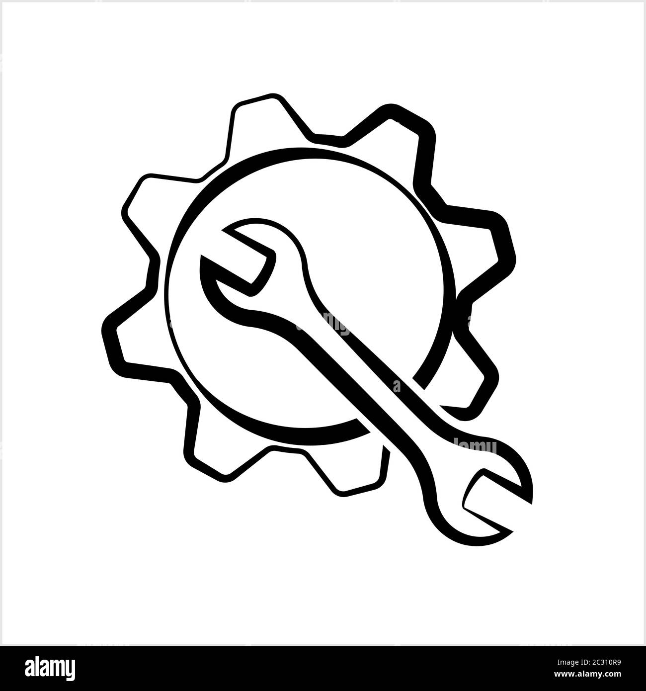 Icona impostazione, ingranaggio, impostazione preferenze utente Illustrazione grafica vettoriale Illustrazione Vettoriale