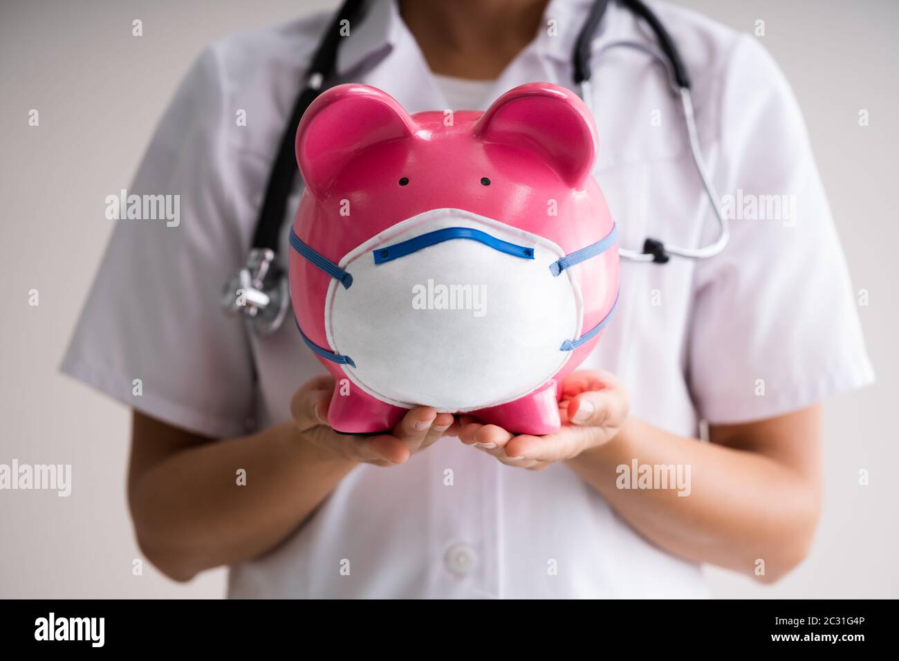 Piggy Banca Money Health Care da medico medico Foto Stock
