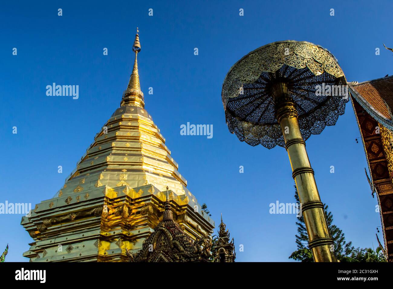 Wat Phrathat Doi Suthep, Chiang Mai, Thailandia Foto Stock