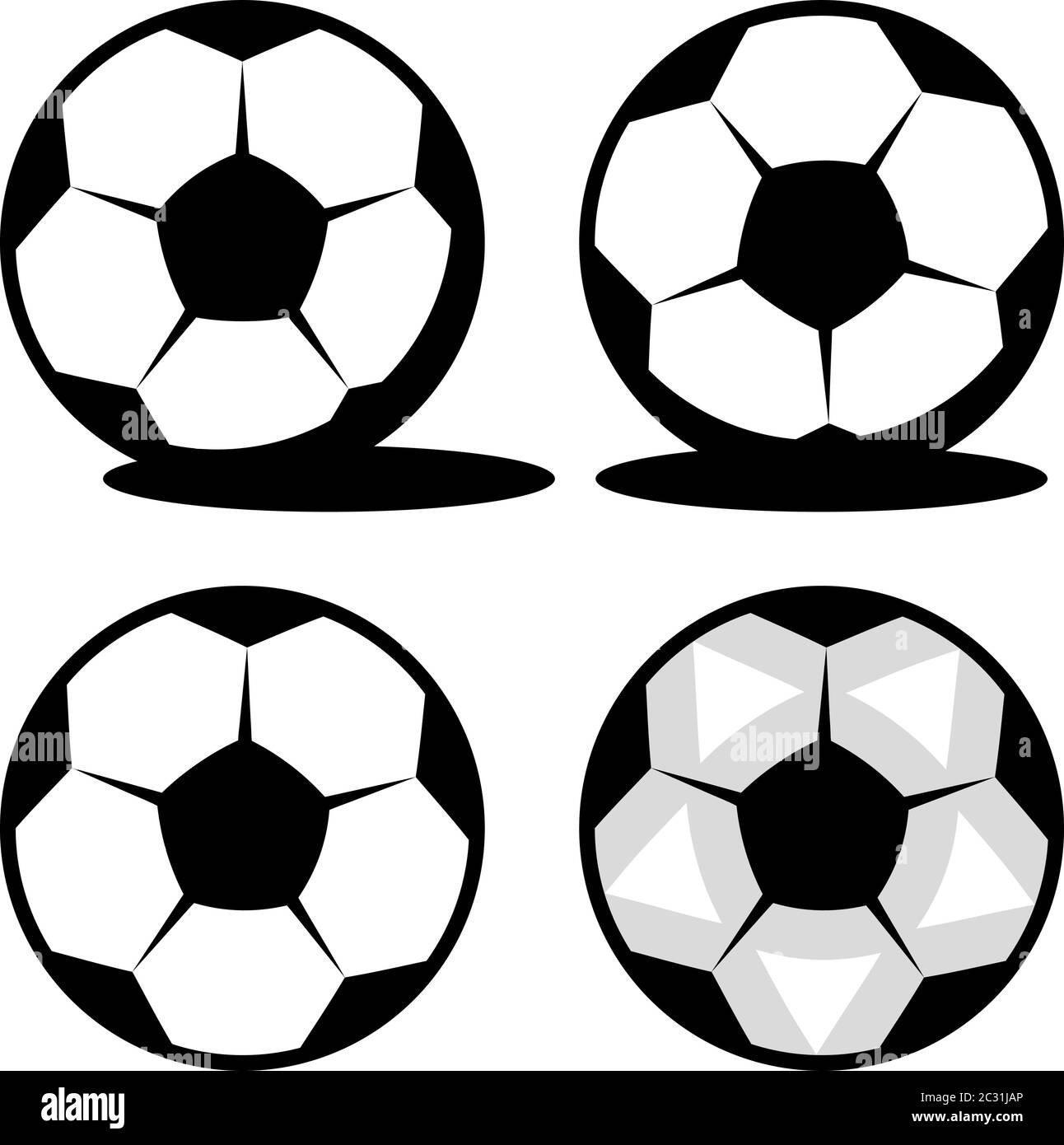 Classico pallone da calcio con pentagoni neri ed esagoni bianchi Illustrazione Vettoriale