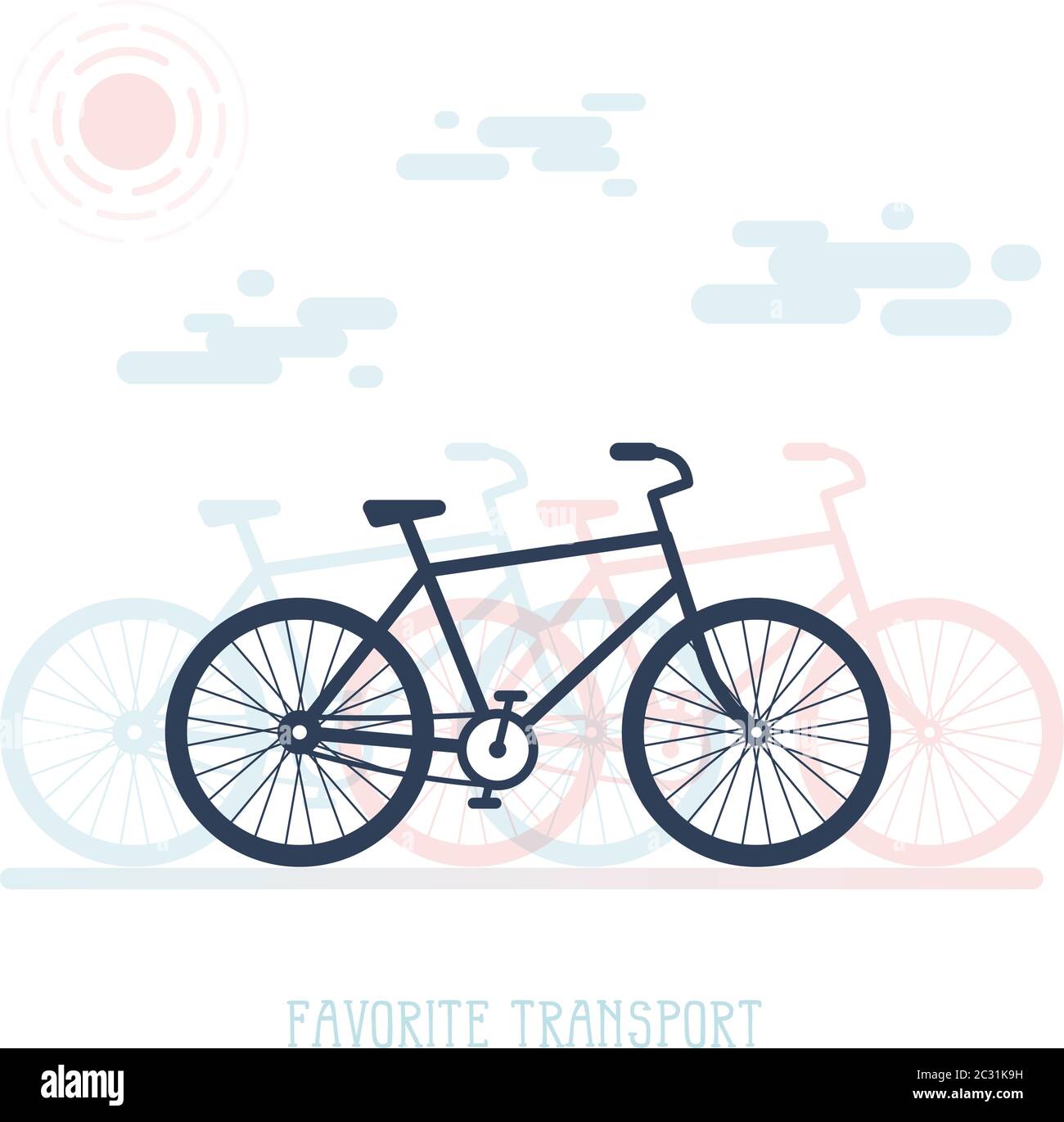 Illustrazione semplice con una silhouette di bicicletta Illustrazione Vettoriale Illustrazione semplice con una silhouette di bicicletta Illustrazione Vettoriale