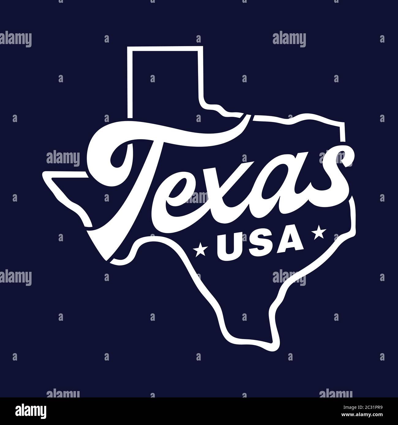 Mappa del Texas. Vettore e illustrazione. Illustrazione Vettoriale