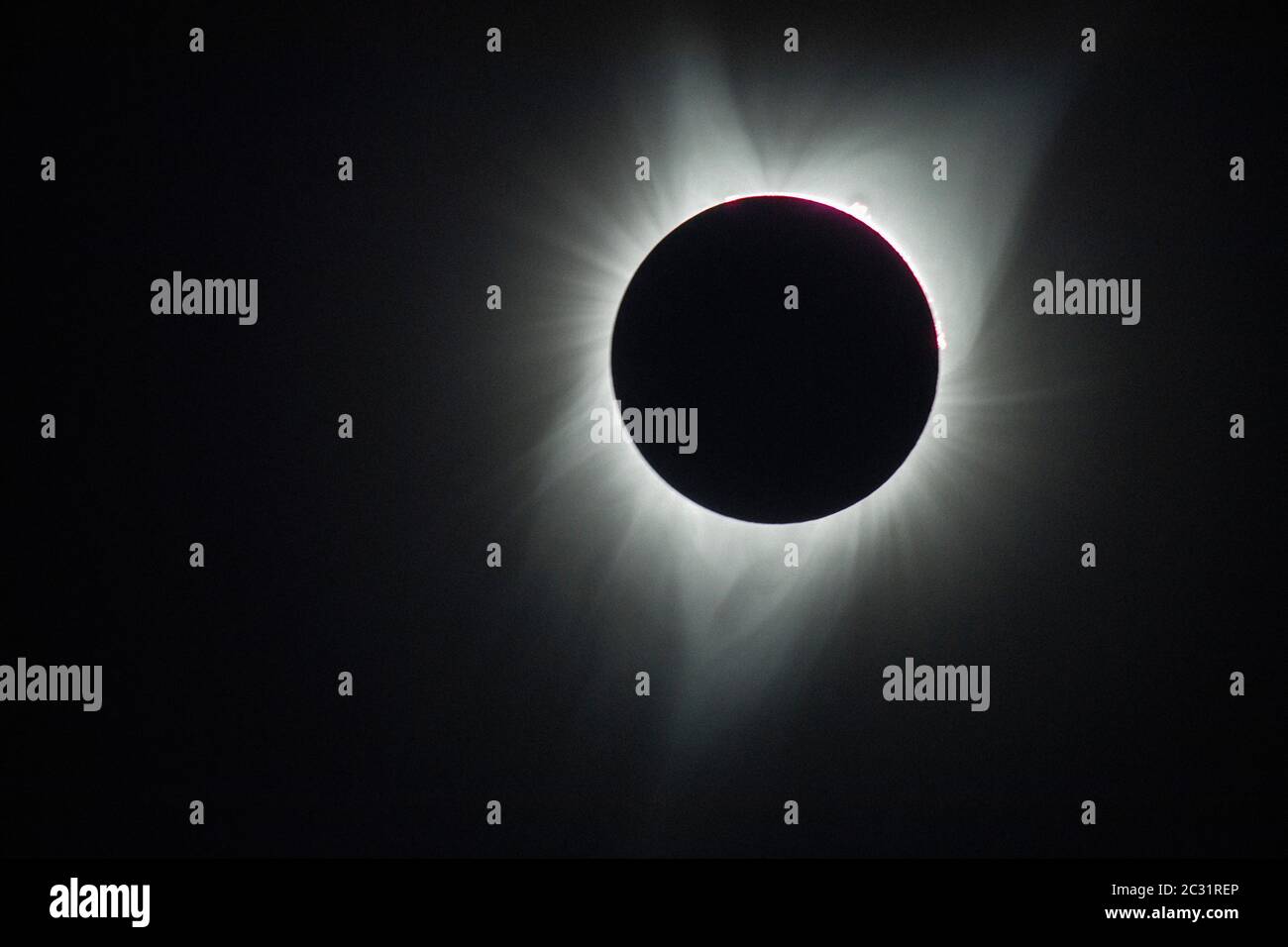 Vista panoramica dell'eclissi solare Foto Stock