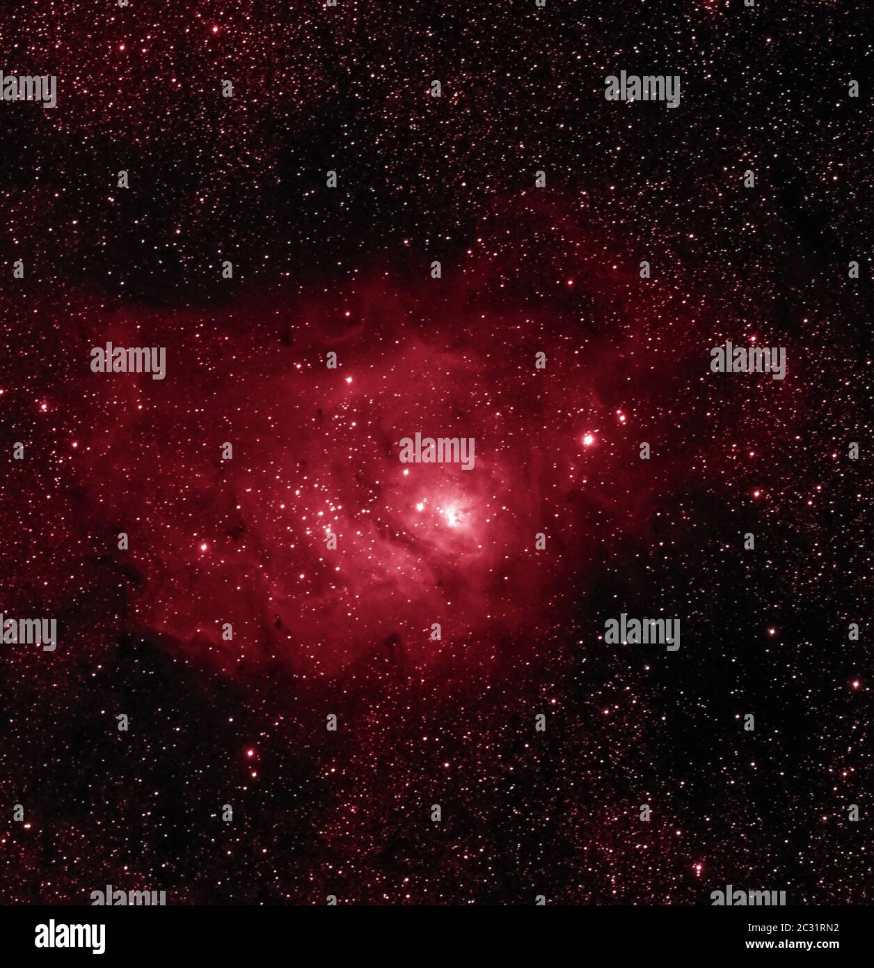 Lagoon nebulosa M8 Messier in costellazione Sagittario in idrogeno filtri alfa lavorazione Foto Stock