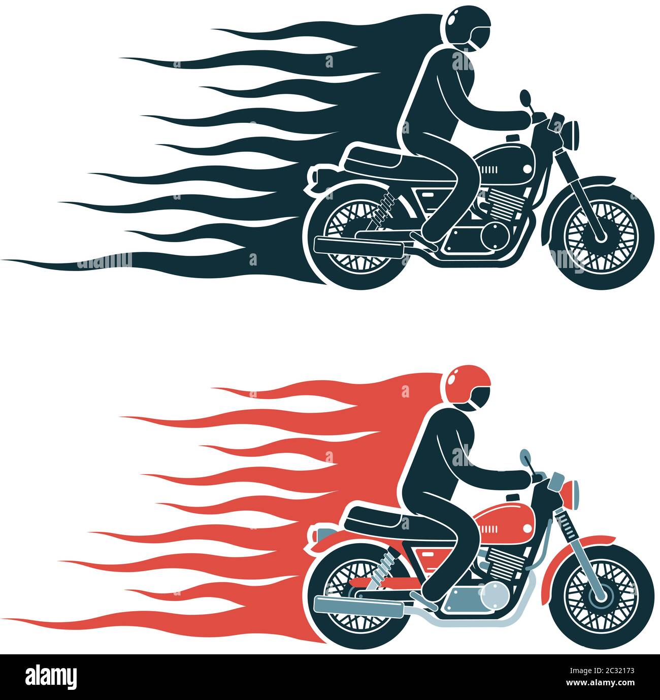 Emblema di pittogramma di biker semplice Illustrazione Vettoriale