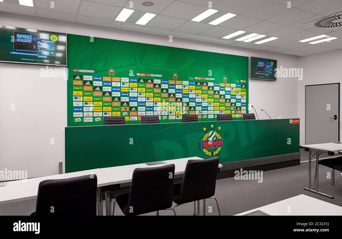 Centro stampa presso Allianz stadion - l'arena ufficiale di FC rapido Foto Stock