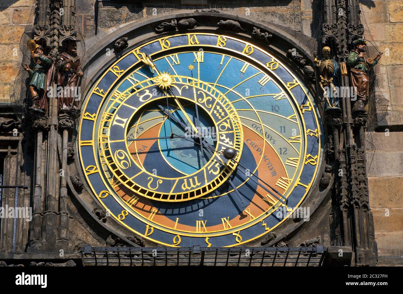 Orologio astronomico sul municipio di Praga Foto Stock