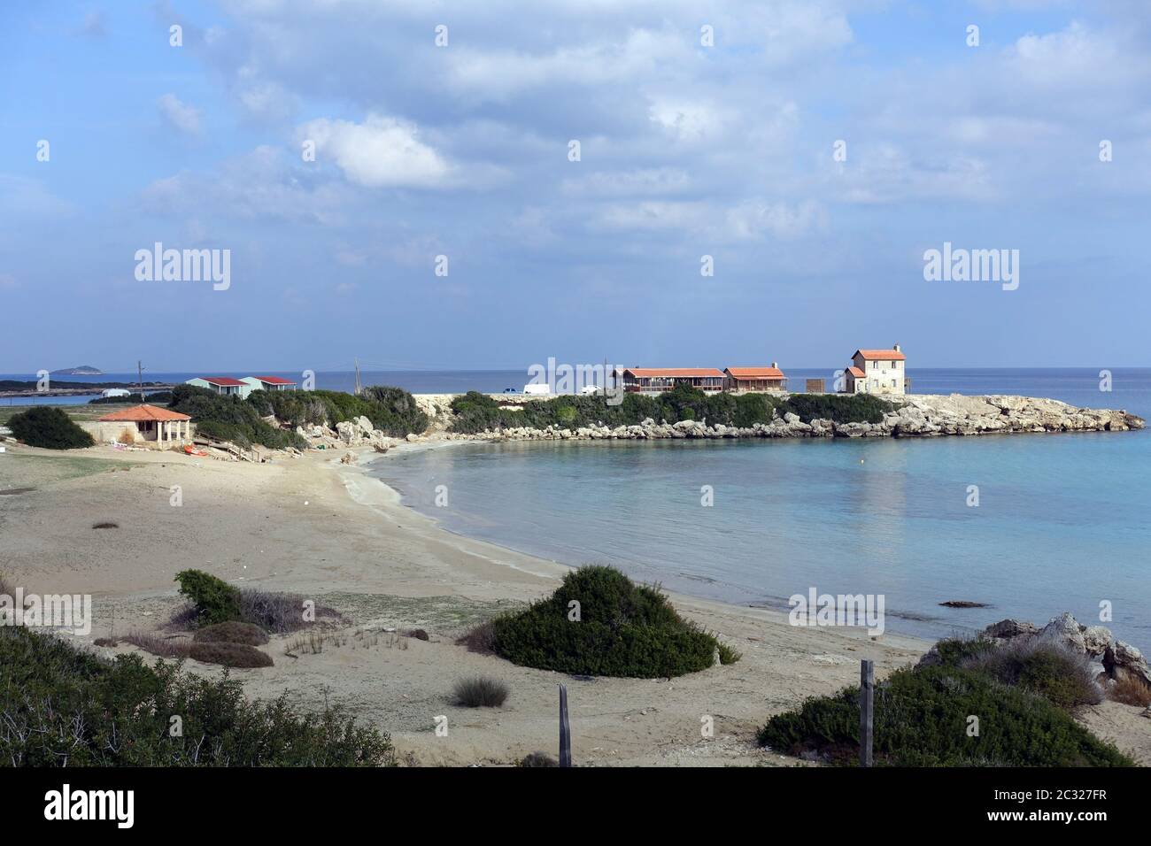 Paesaggio costiero sulla punta della Penisola di Karpaz Foto Stock