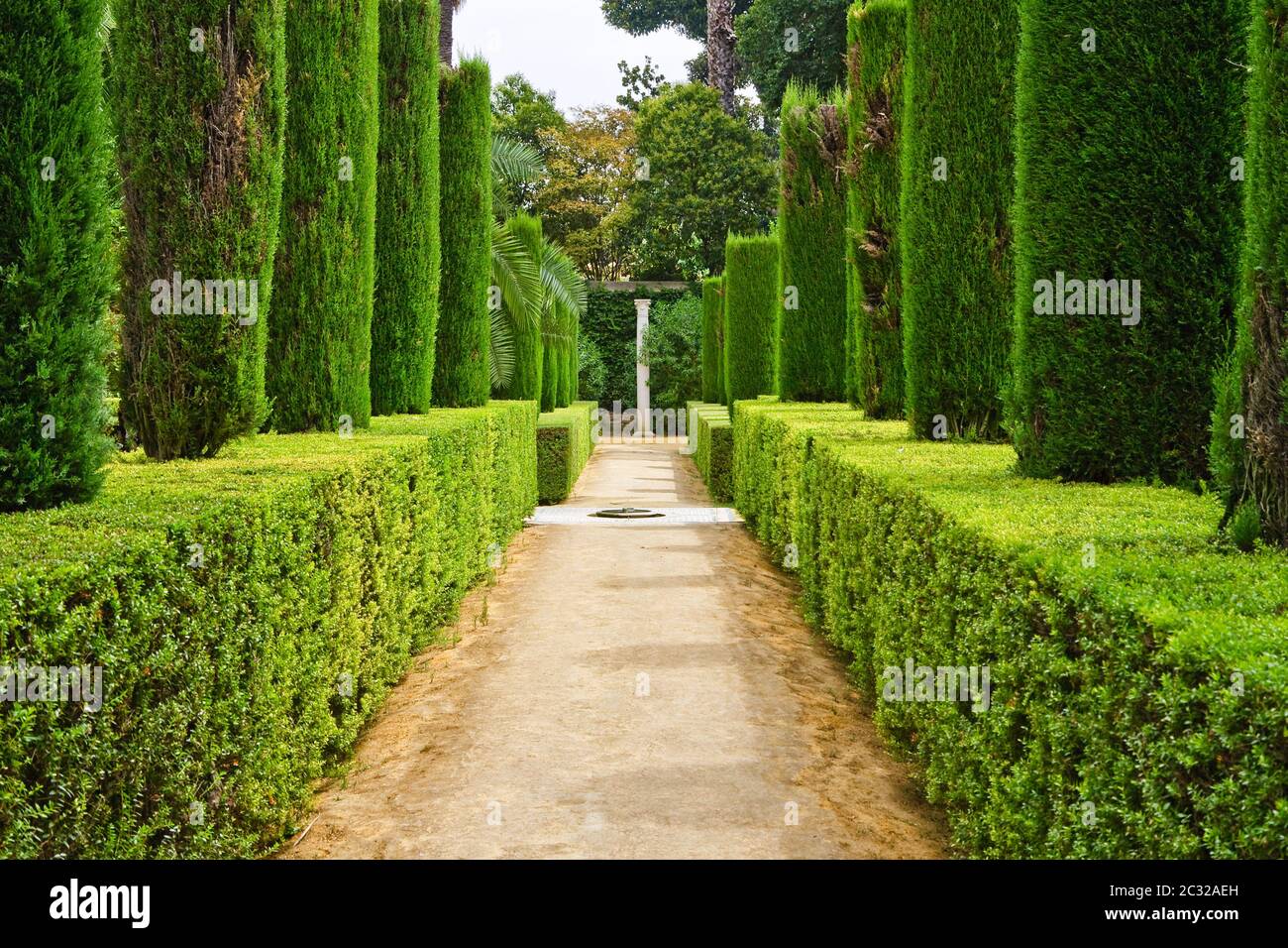 Giardino dei Poeti, Alcazar, Siviglia Foto Stock