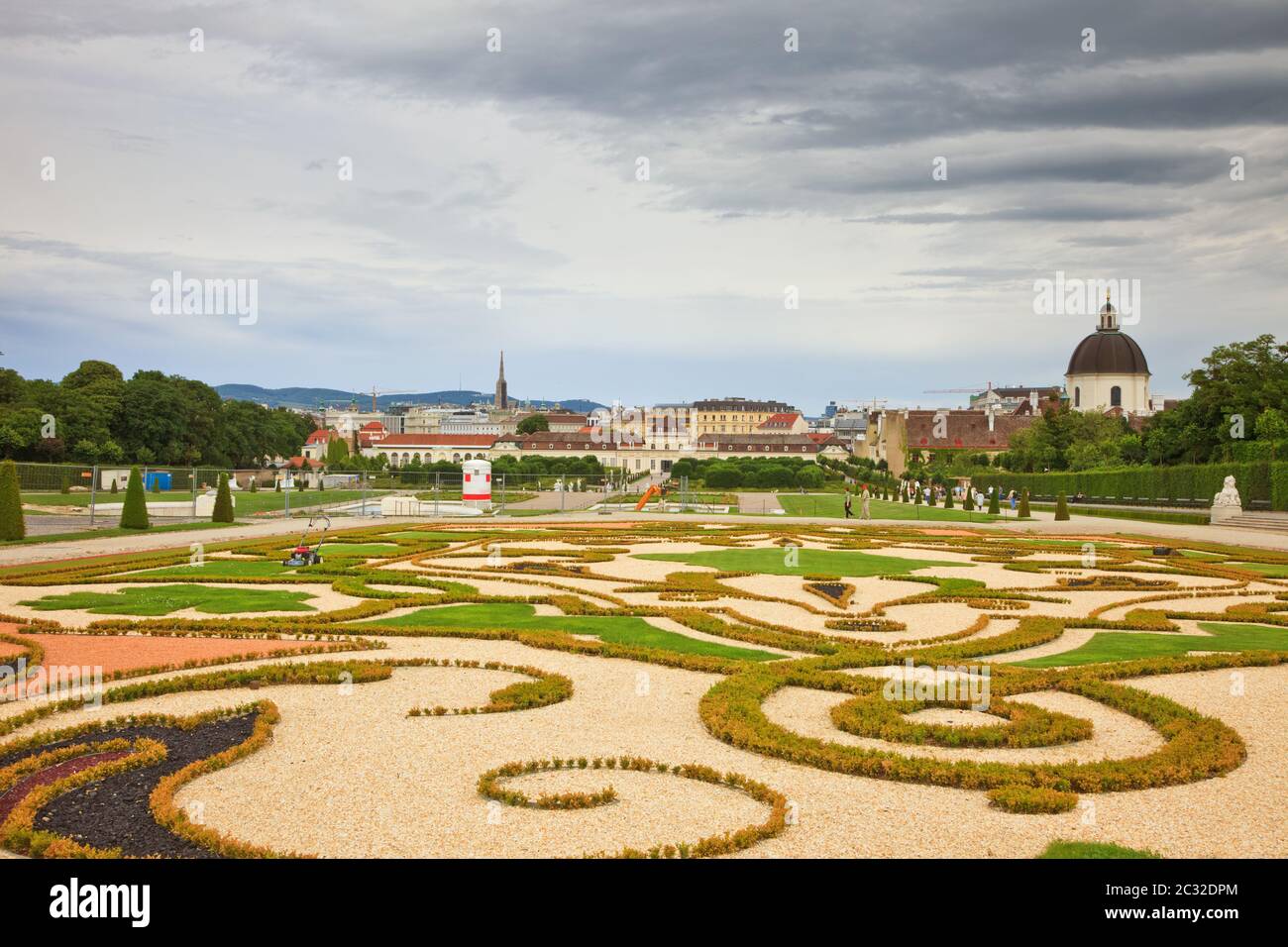 Parco nel palazzo Belvedere, Vienna Foto Stock