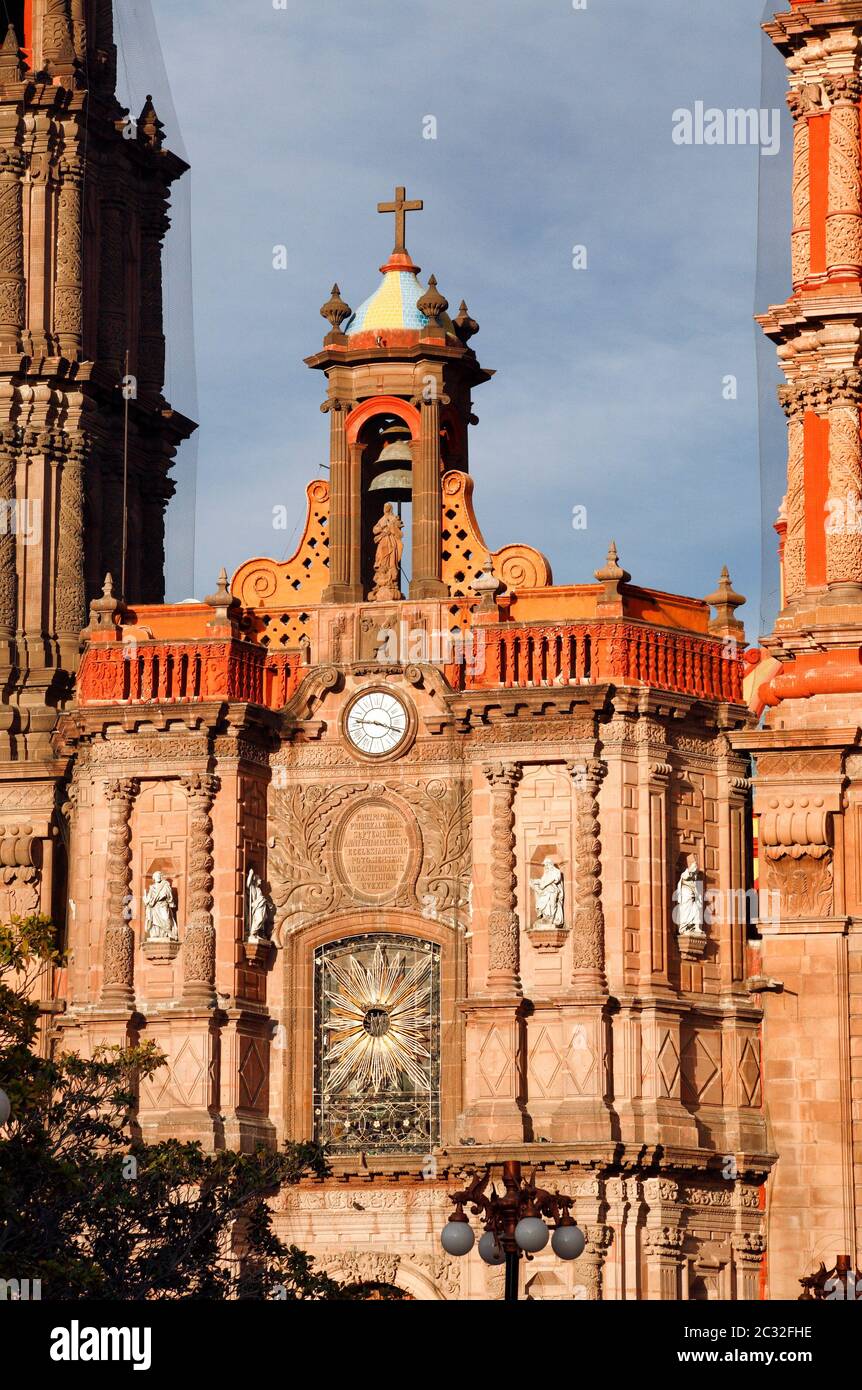 Particolare della Cattedrale Metropolitana barocca di San Luis Potosí, Messico. Foto Stock