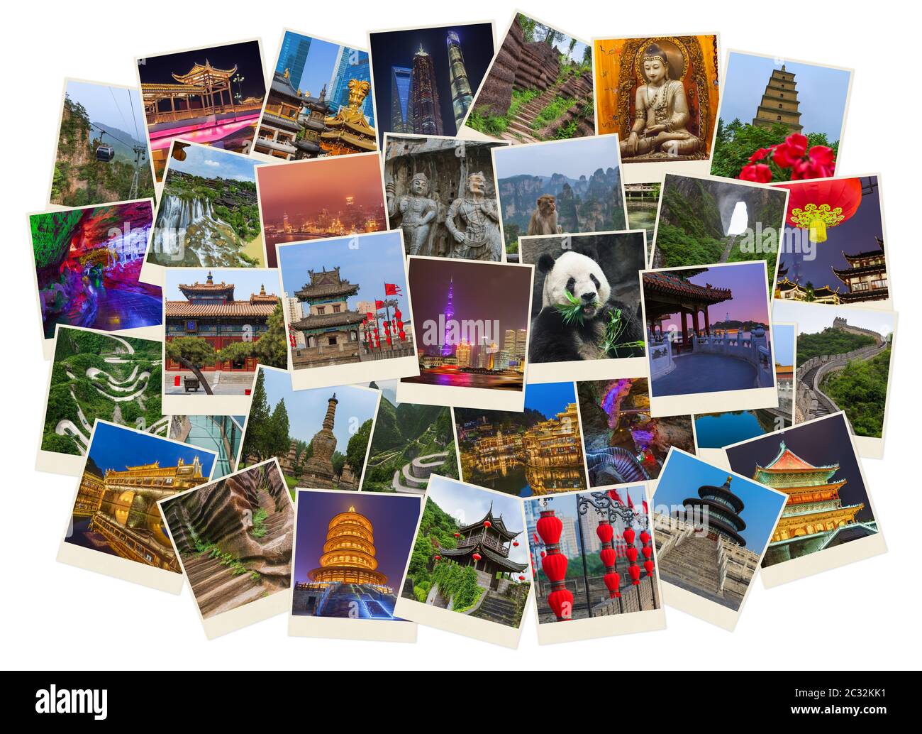 Collage di immagini della Cina (le mie foto) - sfondo di viaggio Foto Stock