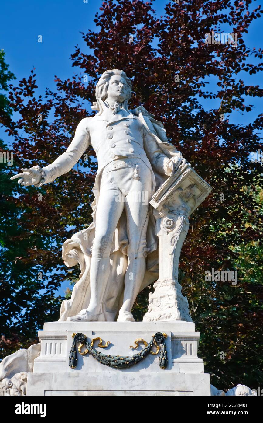 Statua di Wolfgang Amdeus Mozart Foto Stock