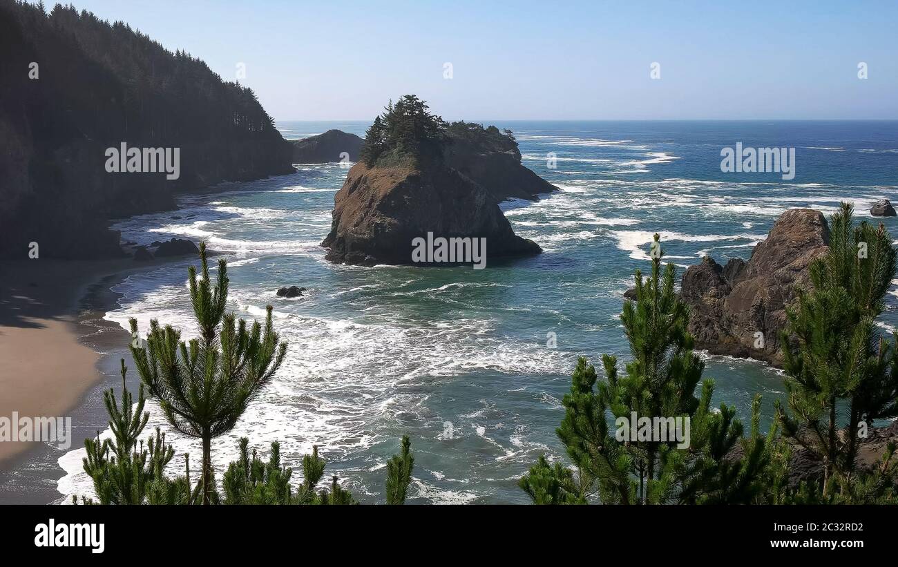 Oregon costa al arch rock, depoe bay Foto Stock