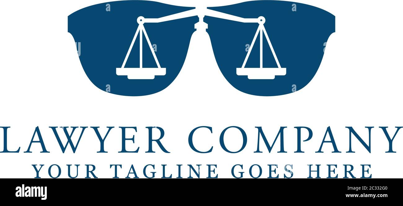 Il logo dell'Azienda legale disegna l'immagine, l'ispirazione del logo dell'avvocato, Illustrazione Vettoriale
