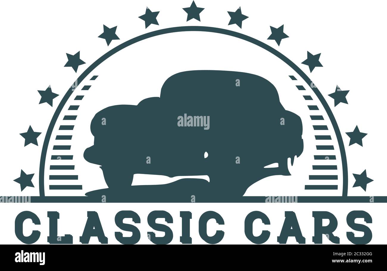 Design classico del logo di restauro auto, vettore logo di restauro auto Illustrazione Vettoriale