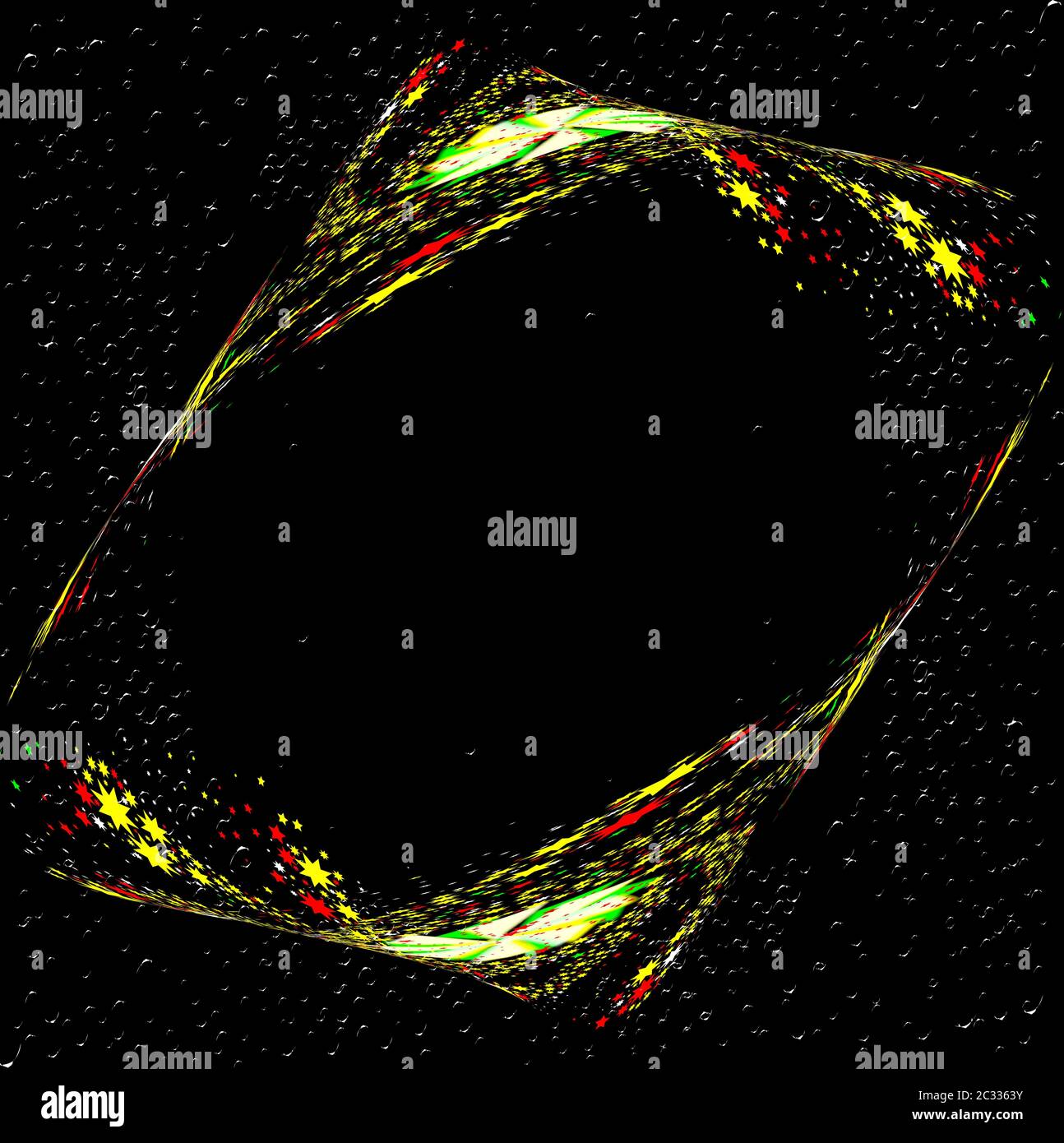Un brillante sparkle copia spazio su uno sfondo nero Foto Stock