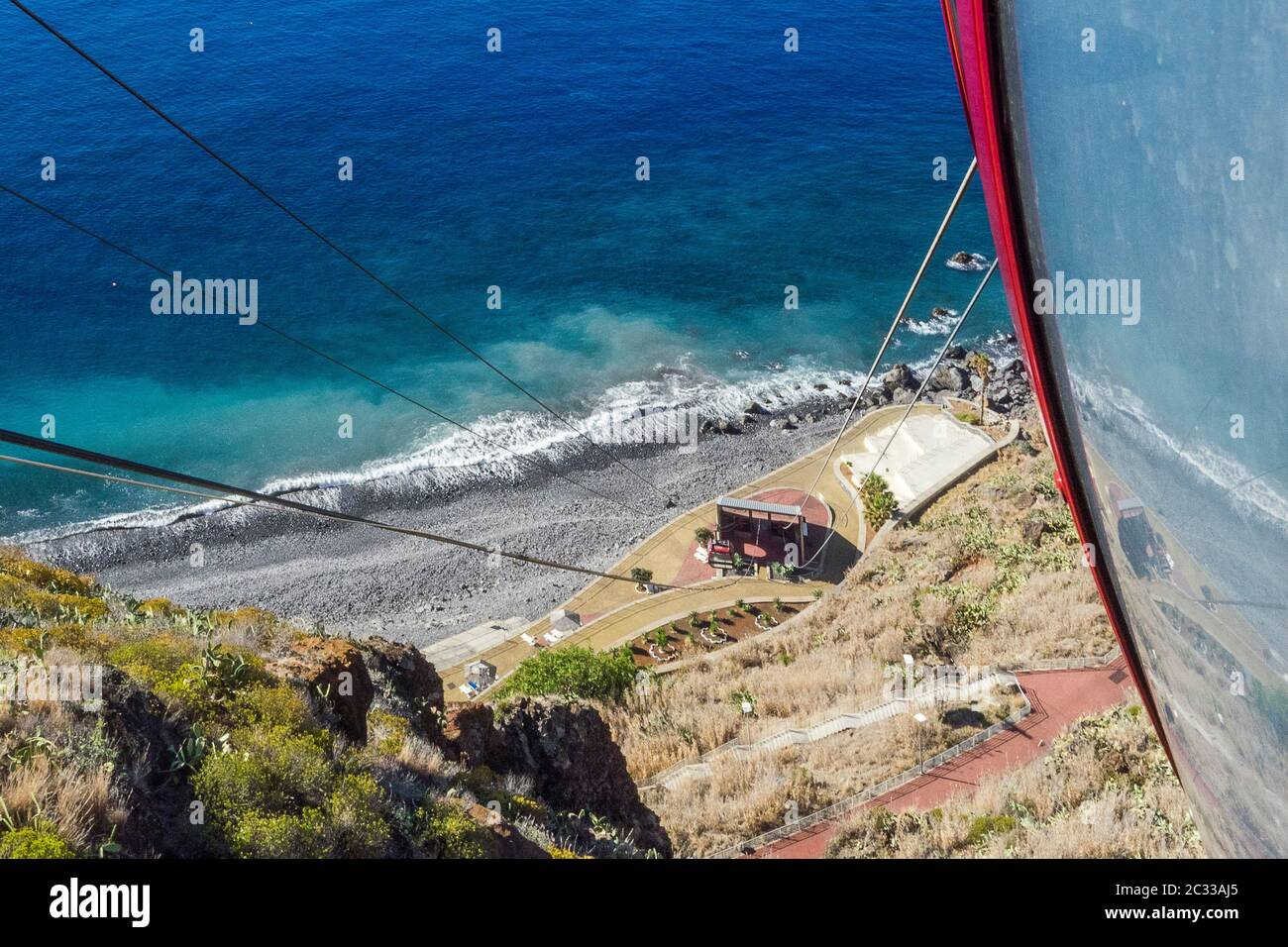 Portogallo, Isole Canarie su Madeira - Canico , Cristo Rei funivia Foto Stock