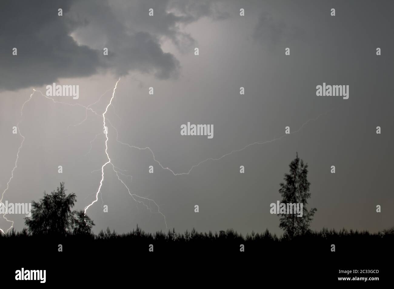 Temporale sopra la miniera marrone di carbone luce del giorno Nochten / Sachsen Foto Stock