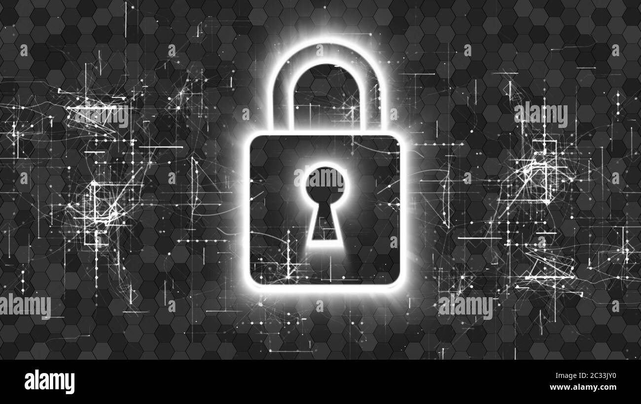 Sfondo creativo - sicurezza informatica o protezione della rete Foto Stock