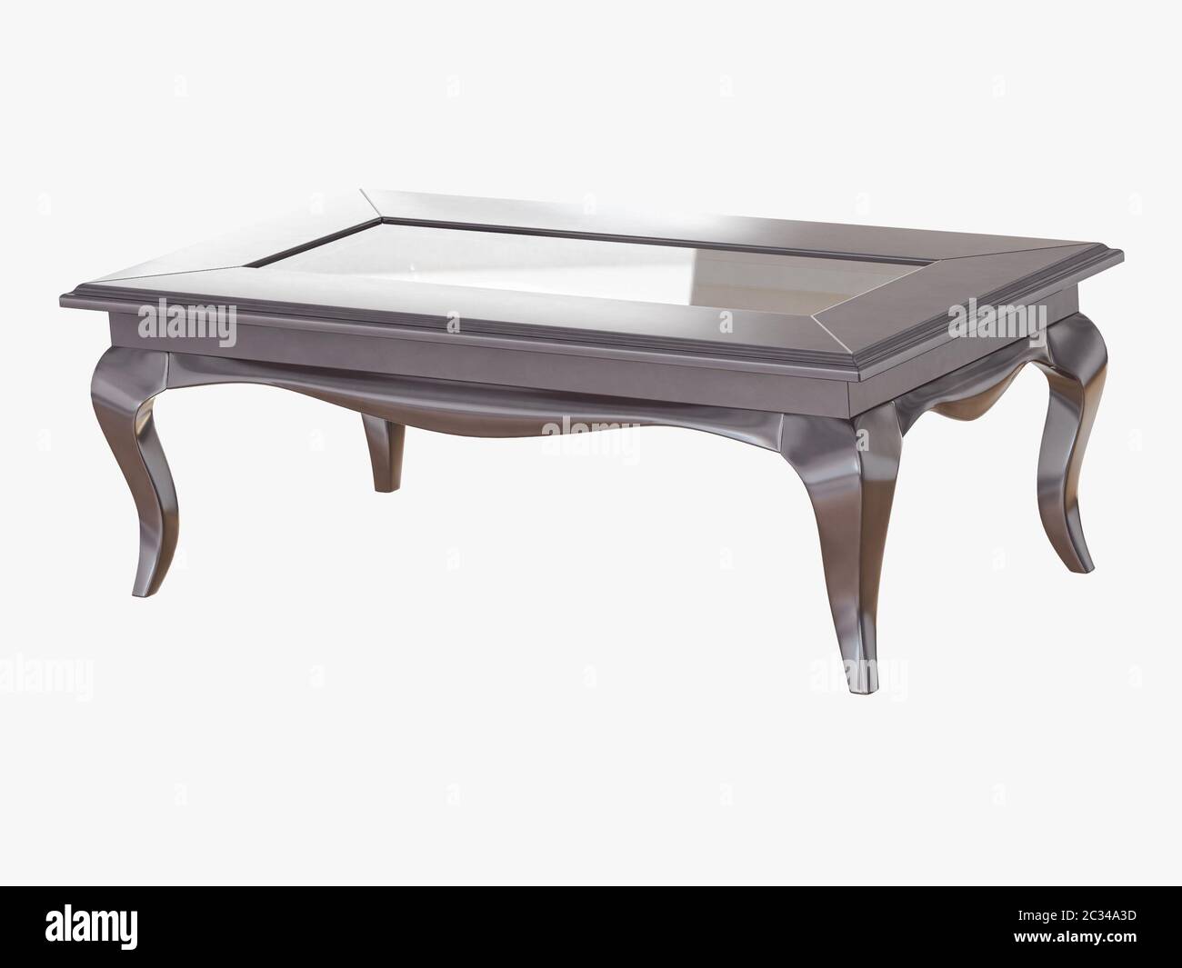 Tavolino rettangolare su sfondo bianco 3d rendering Foto Stock