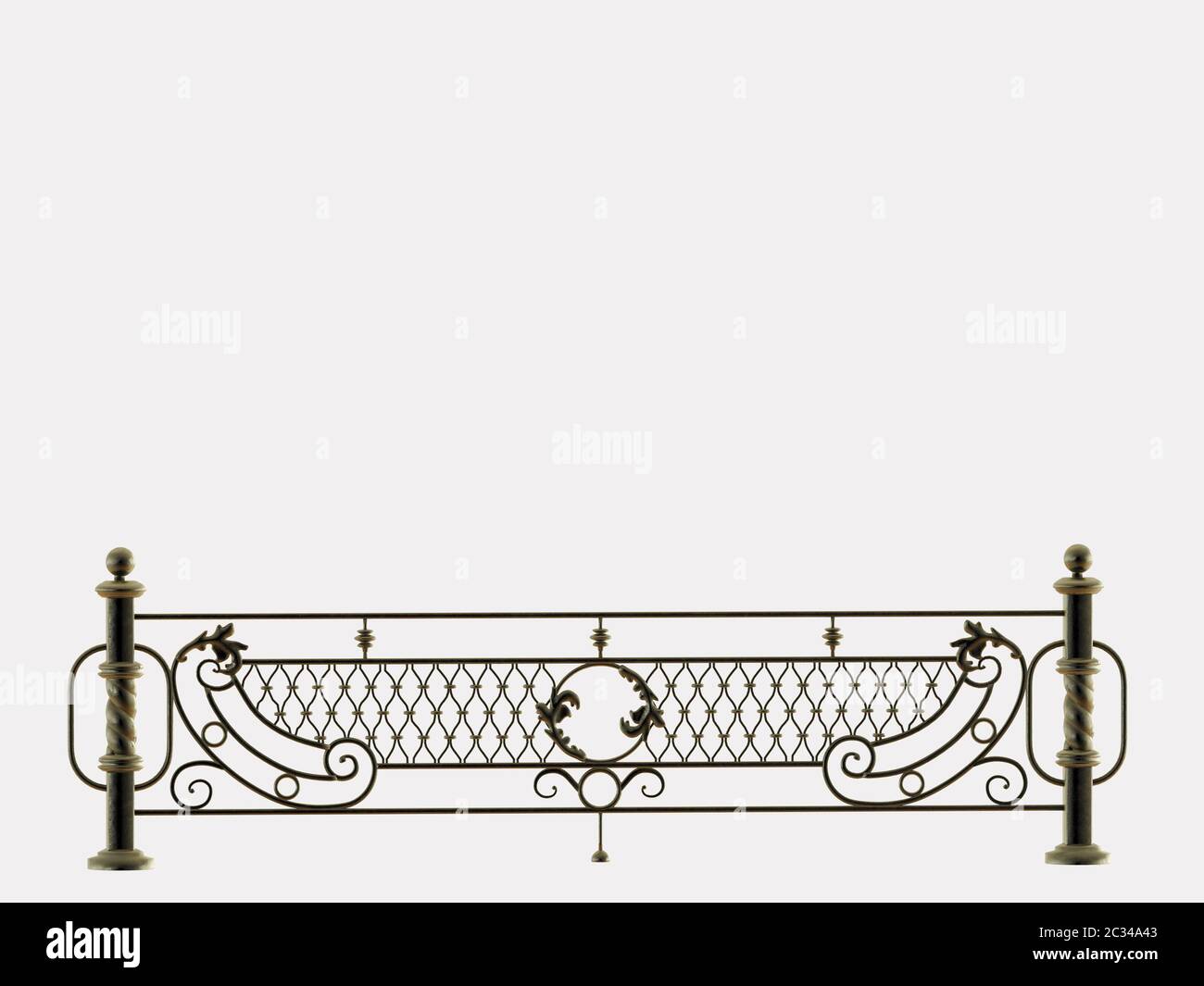 Fences su sfondo bianco rendering 3d Foto Stock
