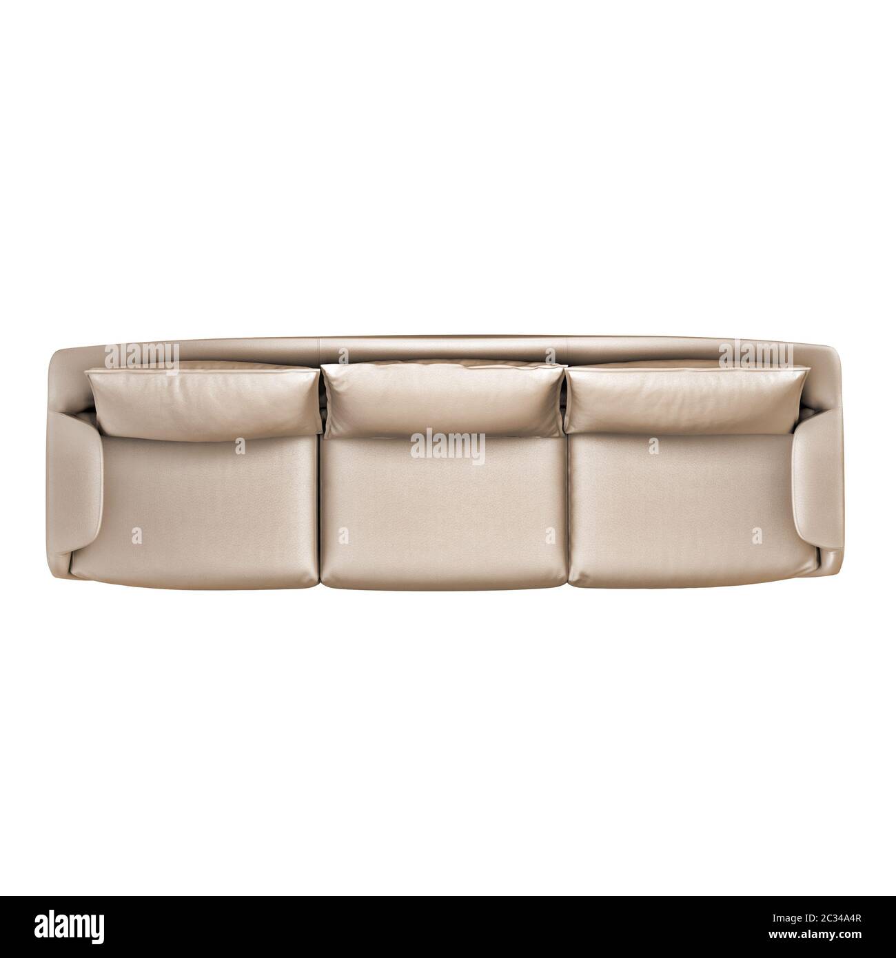 Morbido divano in pelle su sfondo bianco 3d Foto Stock