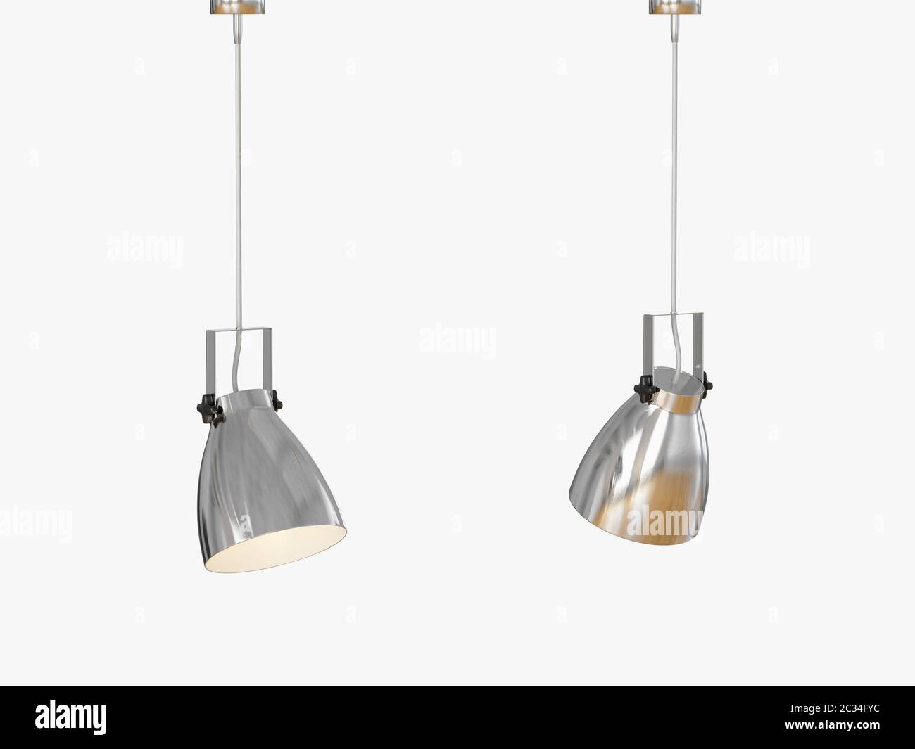 Lampada da soffitto in metallo 3d rendering Foto Stock