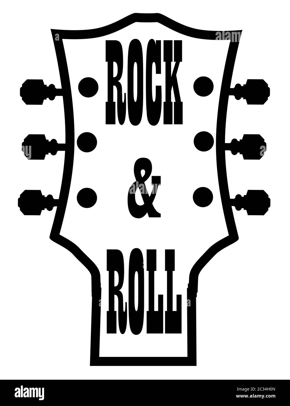 Una chitarra tradizionale paletta con le stringhe e sintonizzatori. Foto Stock