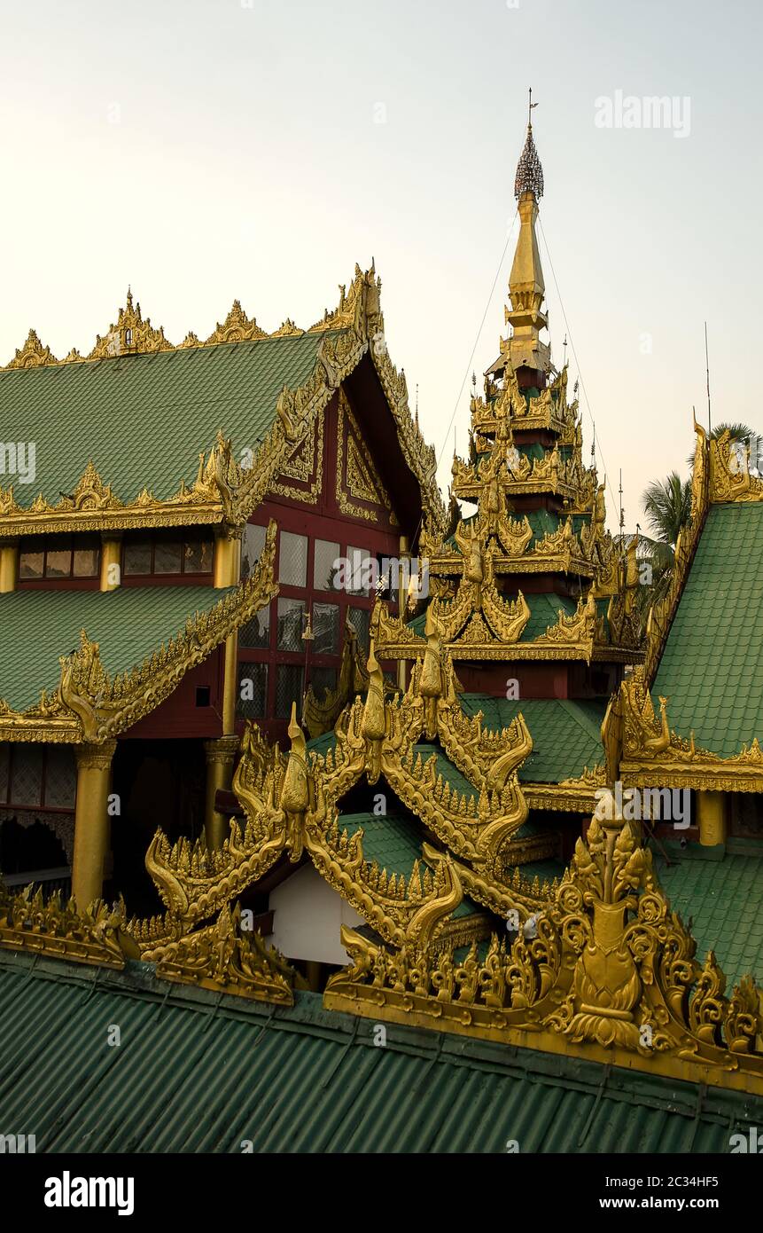Pagoda di Shwedagon. Myanmar (Birmania). Yangon (Rangoon) Foto Stock