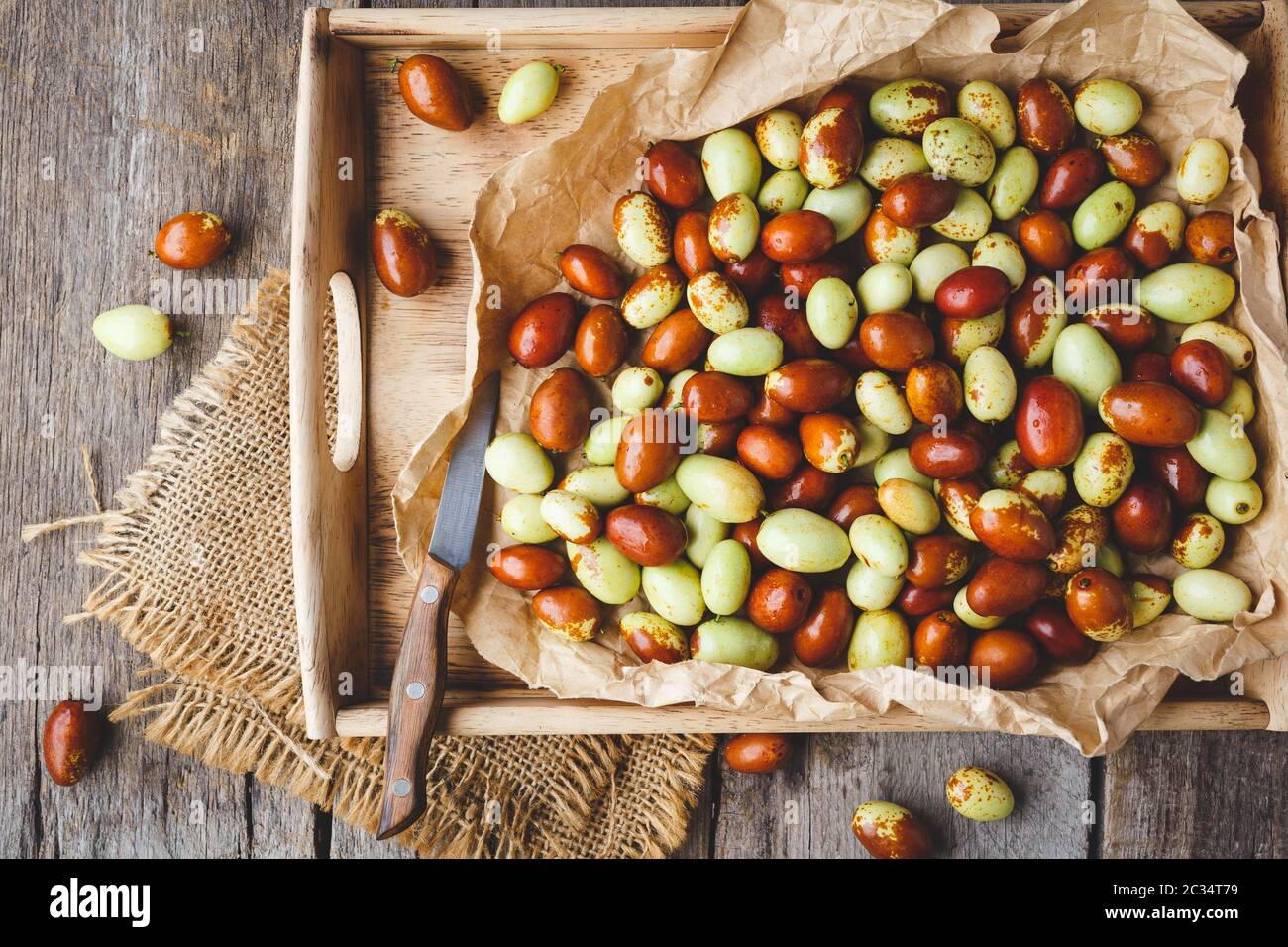 Frutta cinese data-frutta di jujuba di Ziziphus Foto Stock