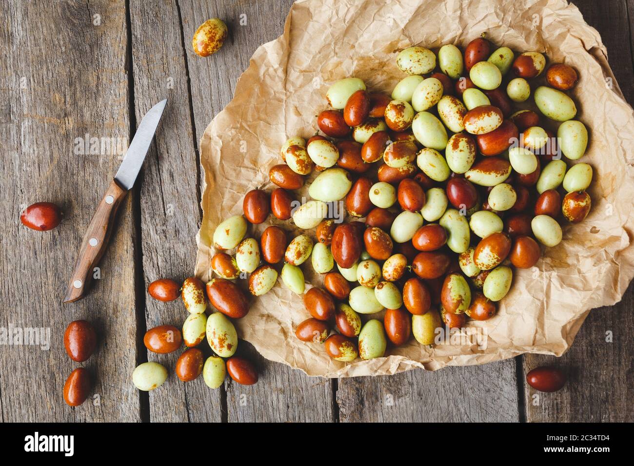 Frutta cinese data-frutta di jujuba di Ziziphus Foto Stock