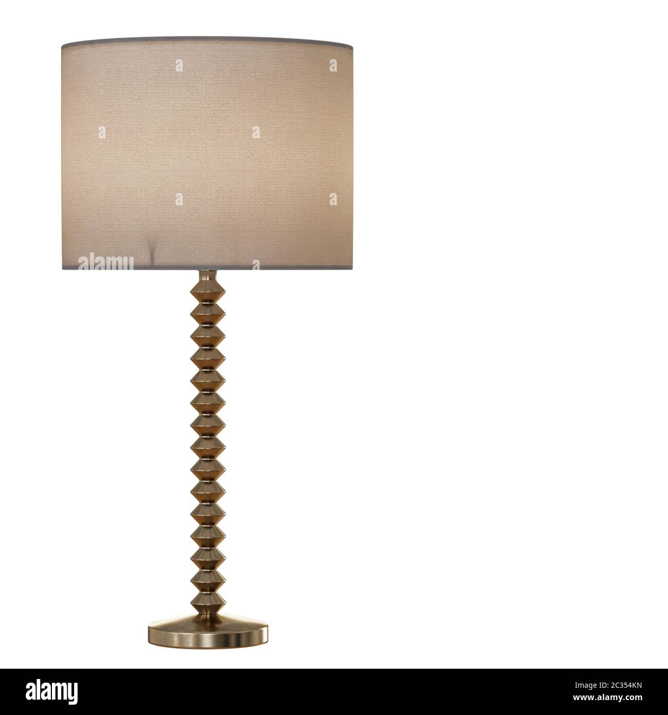 Lampada da tavolo base metallica sfondo isolato 3d Foto Stock